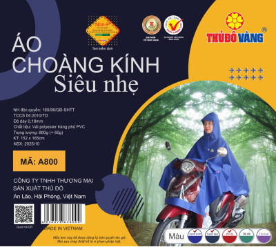 Áo Mưa Choàng Xe Máy Siêu Nhẹ A800+