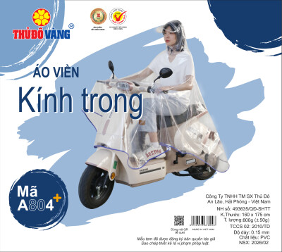 Áo mưa viền kính trong A804+