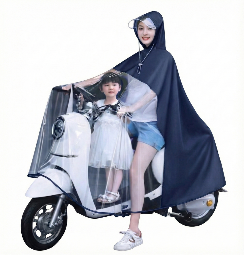 Áo Mưa Tình Mẹ Cỡ Đại Vân Caro - Không Có Lỗ Xỏ Gương A802+