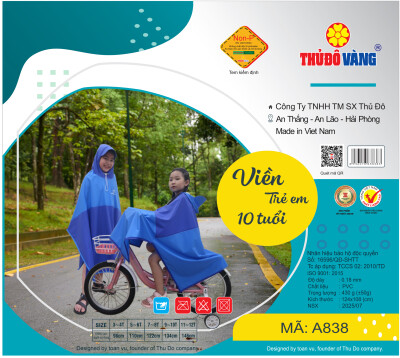 Áo mưa choảng trẻ em A838