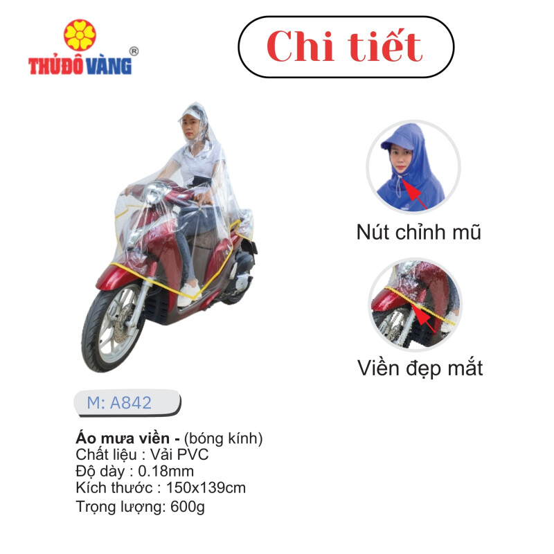 Áo Mưa Choàng Xe Máy Trong Suốt A842