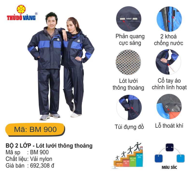 Bộ Quần Áo Mưa 2 Lớp Top Top BM900
