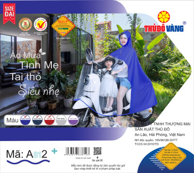Áo Mưa Tình Mẹ Siêu Nhẹ - Bọc Gương Tai Thỏ A812+