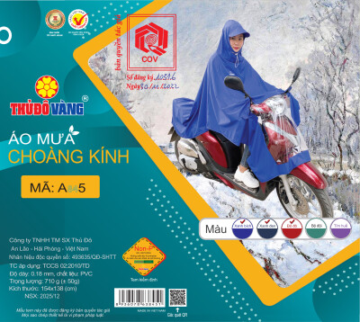 Áo Mưa Choàng Kính Siêu Bền A845