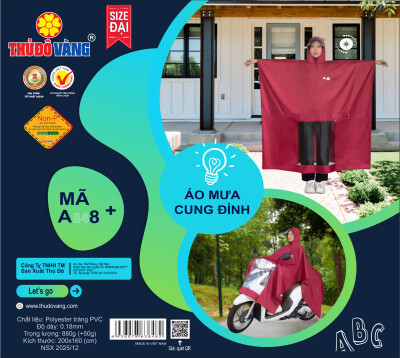 Áo Mưa Choàng Kính Vuông Siêu Nhẹ A848+