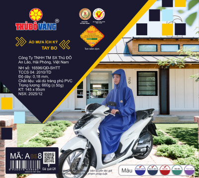 Áo Mưa Liền Thân Tay Bo Chun A868