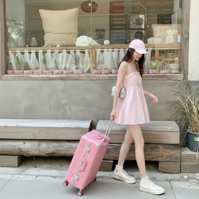 [SIZE 24 INCH] Vali Nhựa Nẹp Nhôm Khoá Sập VL215